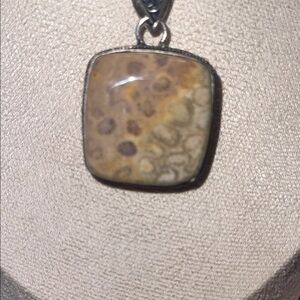 Elegant Agatized Coral Pendant Necklace